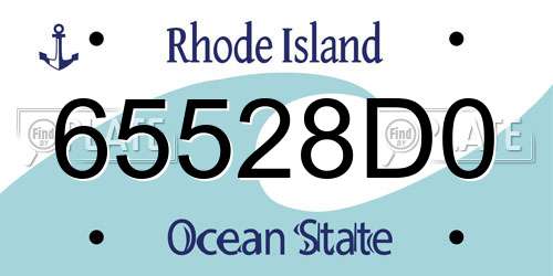 65528D0 Rhode Island License Plate