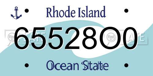65528O0 Rhode Island License Plate