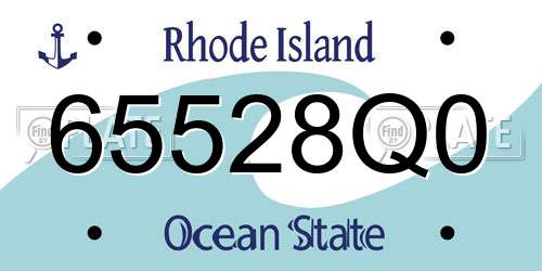 65528Q0 Rhode Island License Plate