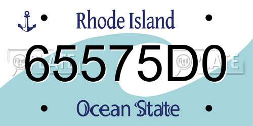 65575D0 Rhode Island License Plate