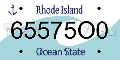 65575O0 Rhode Island License Plate