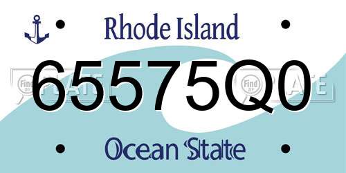 65575Q0 Rhode Island License Plate