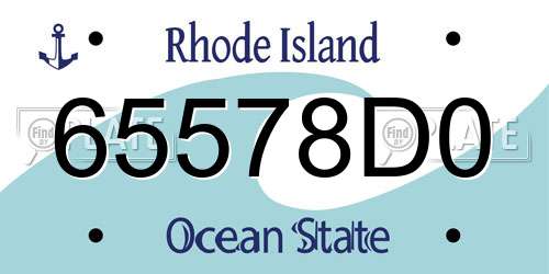 65578D0 Rhode Island License Plate
