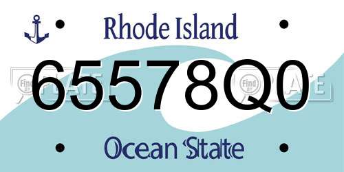 65578Q0 Rhode Island License Plate