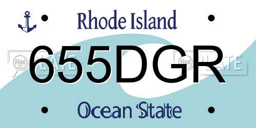655DGR Rhode Island License Plate