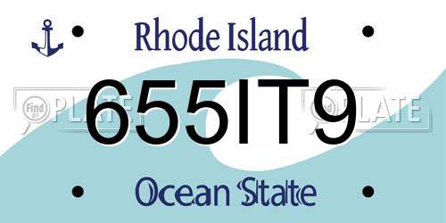 655IT9 Rhode Island License Plate