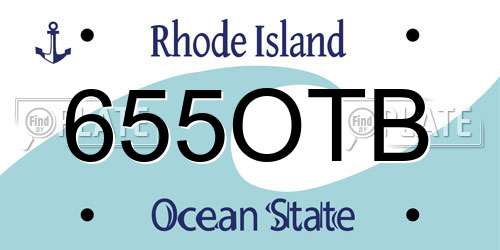 655OTB Rhode Island License Plate
