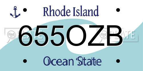 655OZB Rhode Island License Plate