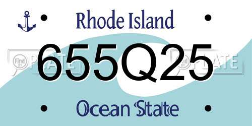 655Q25 Rhode Island License Plate