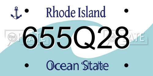 655Q28 Rhode Island License Plate