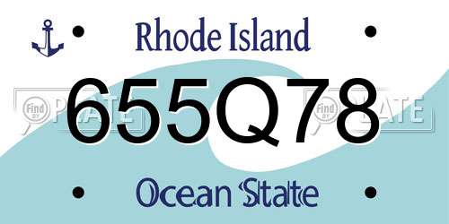 655Q78 Rhode Island License Plate