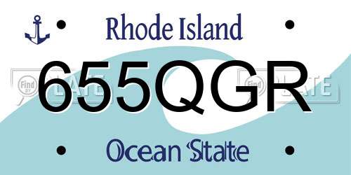 655QGR Rhode Island License Plate