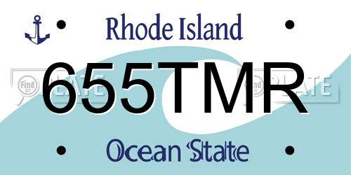 655TMR Rhode Island License Plate