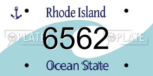 6562 Rhode Island License Plate