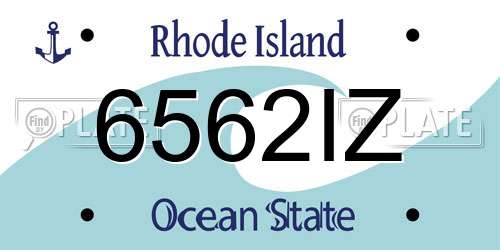 6562IZ Rhode Island License Plate