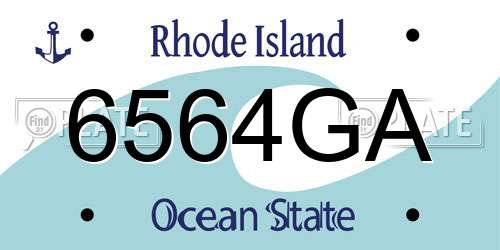 6564GA Rhode Island License Plate