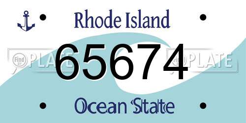 65674 Rhode Island License Plate