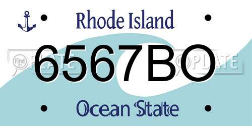 6567BO Rhode Island License Plate