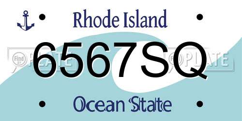 6567SQ Rhode Island License Plate