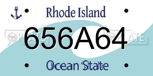656A64 Rhode Island License Plate