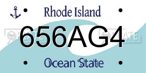 656AG4 Rhode Island License Plate