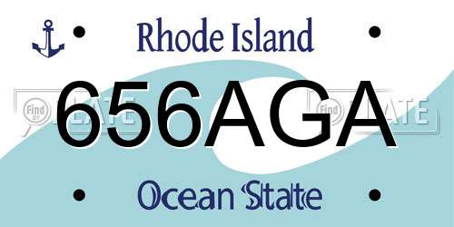656AGA Rhode Island License Plate