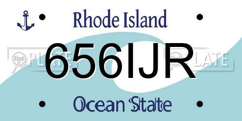 656IJR Rhode Island License Plate