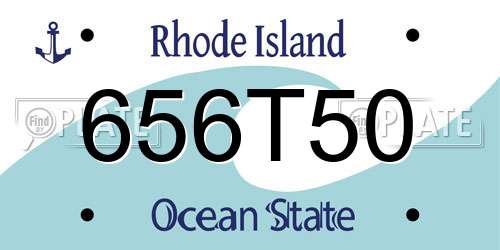 656T50 Rhode Island License Plate