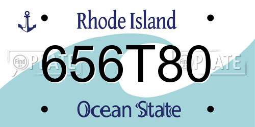 656T80 Rhode Island License Plate