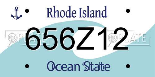 656Z12 Rhode Island License Plate