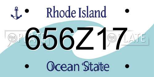 656Z17 Rhode Island License Plate