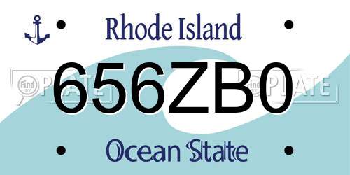 656ZB0 Rhode Island License Plate