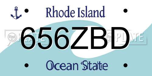 656ZBD Rhode Island License Plate