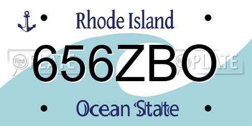 656ZBO Rhode Island License Plate