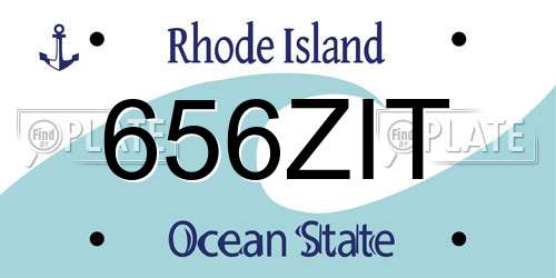 656ZIT Rhode Island License Plate