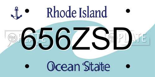 656ZSD Rhode Island License Plate