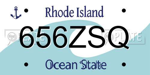 656ZSQ Rhode Island License Plate