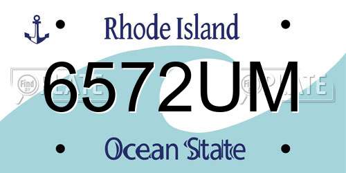6572UM Rhode Island License Plate