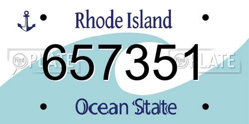 657351 Rhode Island License Plate