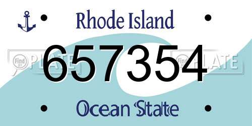 657354 Rhode Island License Plate