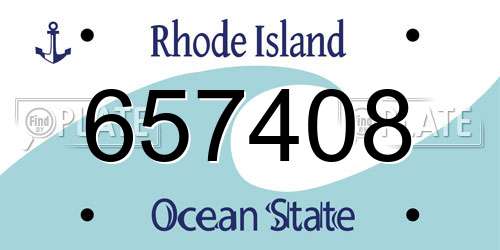 657408 Rhode Island License Plate