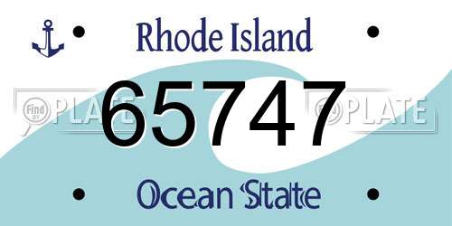 65747 Rhode Island License Plate
