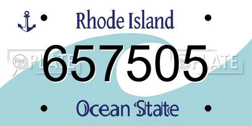 657505 Rhode Island License Plate