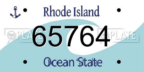 65764 Rhode Island License Plate