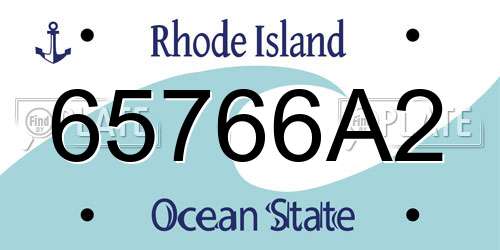 65766A2 Rhode Island License Plate