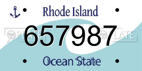 657987 Rhode Island License Plate