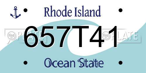 657T41 Rhode Island License Plate