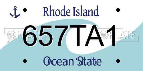 657TA1 Rhode Island License Plate