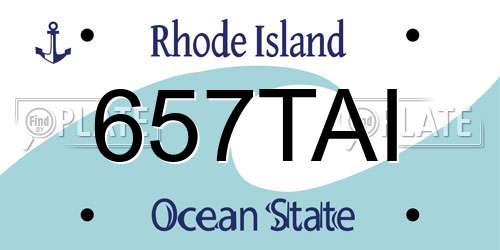 657TAI Rhode Island License Plate