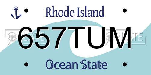 657TUM Rhode Island License Plate